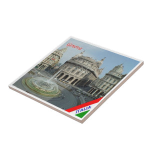 LGR157 GENUA Uitzicht van Piazza De Ferrari, Tegeltje