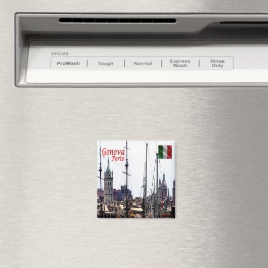 LGR162 GENUA, Haven, Ligurië, Italië, Koelkast Magneet (Insitu (Vaatwasser))