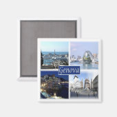 LGR164 GENOVA, Mozaïek, Ligurië, Italië, Koelkast Magneet (Voorkant / Achterkant)