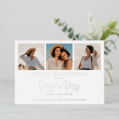 LGTB Lesbian Whimsical MRS & MRS Christmas Wedding Folie Feestdagenkaart (Staand Voorkant)