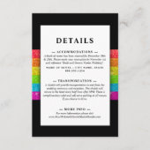 LGTBQ regenboog zwart chique moderne bruiloft glit Informatiekaartje (Voorkant)
