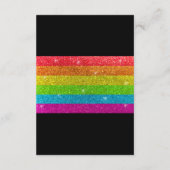 LGTBQ regenboog zwart chique moderne bruiloft glit Informatiekaartje (Achterkant)