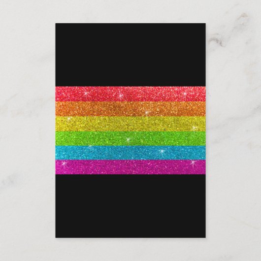 LGTBQ regenboog zwart chique moderne bruiloft glit Informatiekaartje (Achterkant)