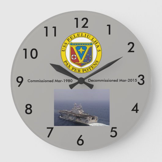 LHA-5 USS Peleliu wall clock Grote Klok (Voorkant)