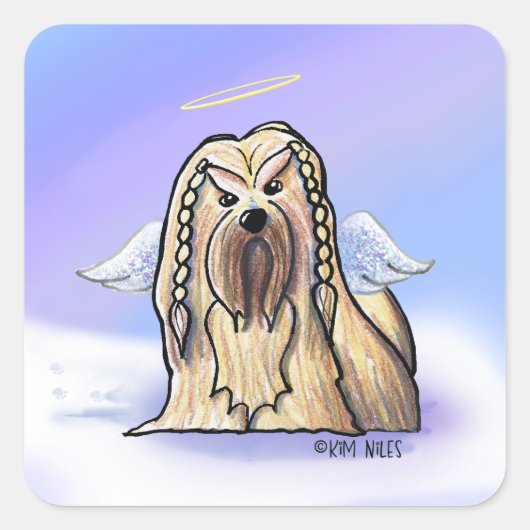 Lhasa Angel KiniArt Square Sticker (Voorkant)