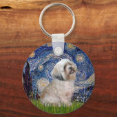 Lhasa Apso 10 - Sterrennacht Sleutelhanger (Voorkant)