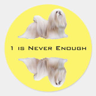 Lhasa Apso 1 is nooit genoeg Ronde Sticker