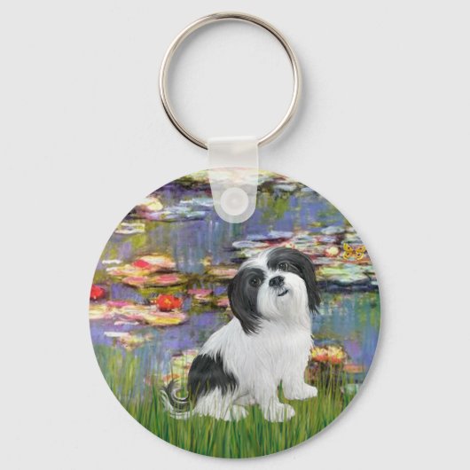 Lhasa Apso 2 - Lelies 2 Sleutelhanger (Voorkant)