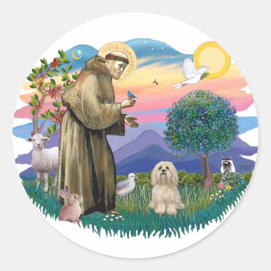 Lhasa Apso (#9) Ronde Sticker (Voorkant)
