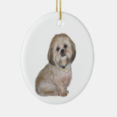 Lhasa Apso (A) - goud / crème Keramisch Ornament (Rechts)
