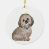 Lhasa Apso (A) - gouden / crème Keramisch Ornament (Voorkant)