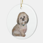 Lhasa Apso (A) - gouden / crème Keramisch Ornament (Links)