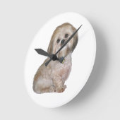 Lhasa Apso (A) - gouden / crème Ronde Klok (Hoek)