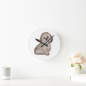 Lhasa Apso (A) - gouden / crème Ronde Klok (Huis)