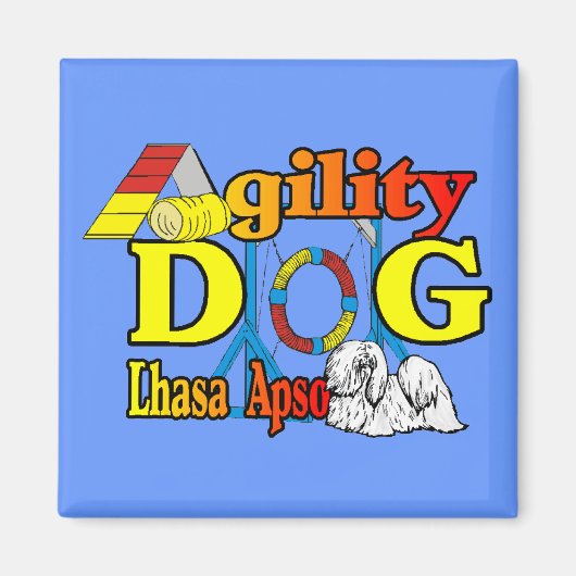Lhasa Apso Agility Gifts Magneet (Voorkant)
