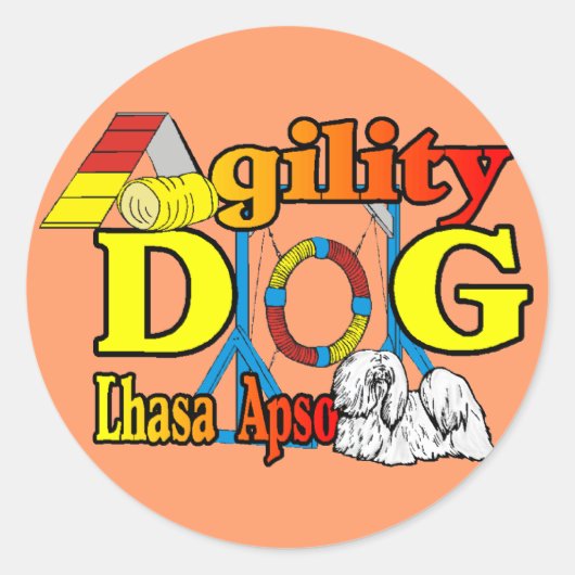 Lhasa Apso Agility Gifts Ronde Sticker (Voorkant)