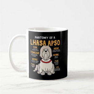 Lhasa Apso Anatomy Funny Dog mam Pap Gift Sweatshi Koffiemok