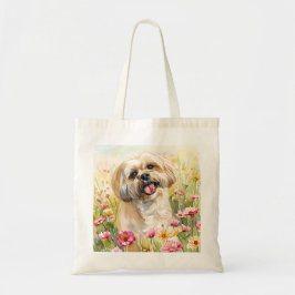 Lhasa Apso Aquarel Boodschappentas Tote Bag