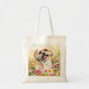 Lhasa Apso Aquarel Boodschappentas Tote Bag