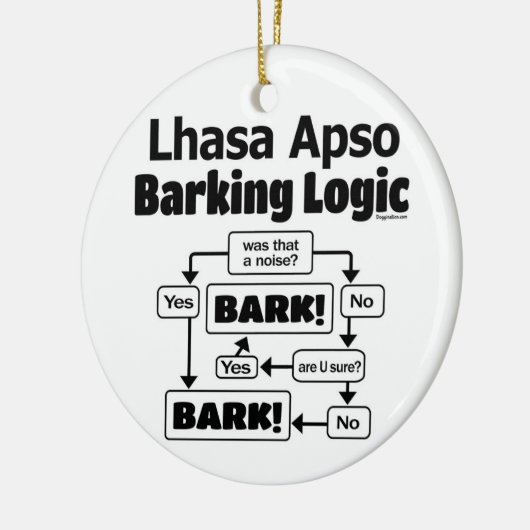 Lhasa Apso Barking Logic Keramisch Ornament (Links)