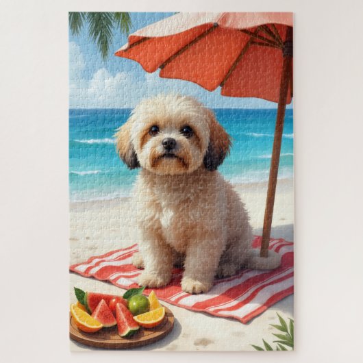 Lhasa Apso Beach Relax Scene Legpuzzel (Verticaal)