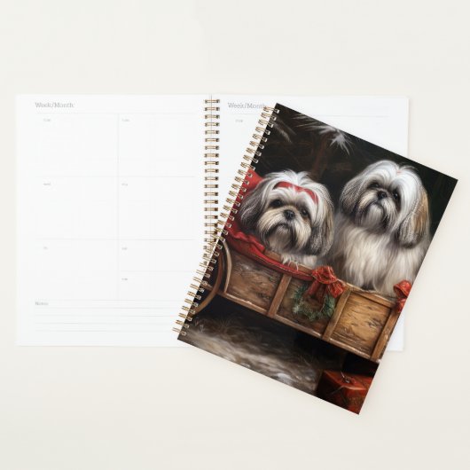 Lhasa Apso Besneeuwde slee Kerstmis decoratie Planner (Display)
