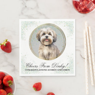 Lhasa Apso Bruiloft Servetten Met Honden Foto
