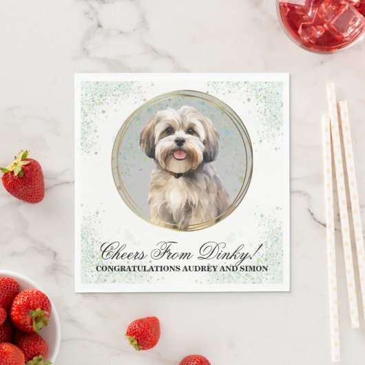 Lhasa Apso Bruiloft Servetten Met Honden Foto (Insitu)