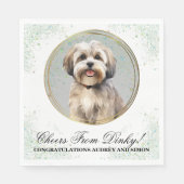 Lhasa Apso Bruiloft Servetten Met Honden Foto (Voorkant)