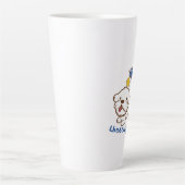 Lhasa apso bubu en kleine kip guagua latte mok (Voorkant)