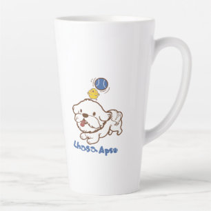 Lhasa apso bubu en kleine kip guagua latte mok