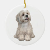 Lhasa Apso (C) - Licht goud Keramisch Ornament (Voorkant)
