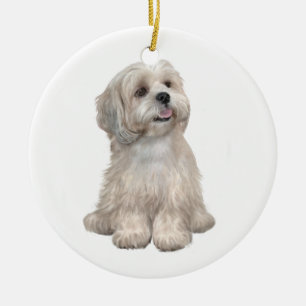 Lhasa Apso (C) - Licht goud Keramisch Ornament
