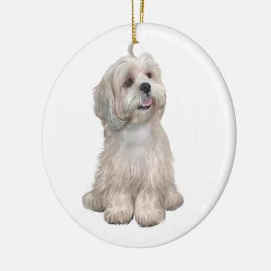 Lhasa Apso (C) - Licht goud Keramisch Ornament (Links)