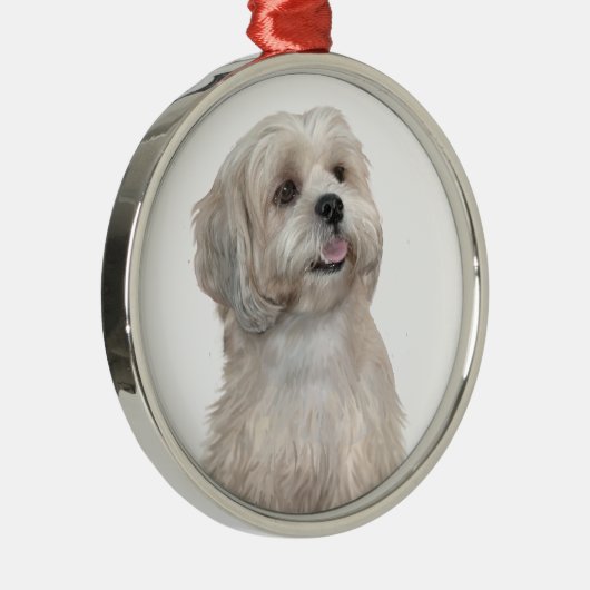 Lhasa Apso (C) - Licht goud Metalen Ornament (Rechts)