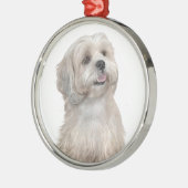 Lhasa Apso (C) - Licht goud Metalen Ornament (Links)