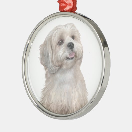 Lhasa Apso (C) - Licht goud Metalen Ornament (Links)