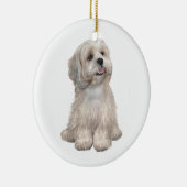 Lhasa Apso (C) - Lichtgoud Keramisch Ornament (Rechts)
