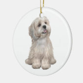 Lhasa Apso (C) - Lichtgoud Keramisch Ornament (Links)