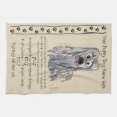 Lhasa Apso Cartoon Dog Quotes Keuken Handdoek (Horizontaal)