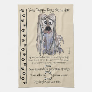 Lhasa Apso Cartoon Dog Quotes Keuken Handdoek