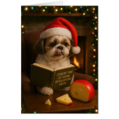 Lhasa Apso 'Cheese Tax' Christmas card (Voorkant)
