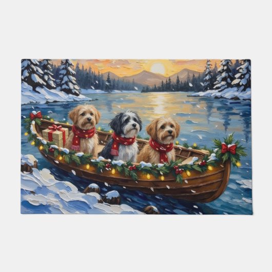 Lhasa Apso Christmas Boat Holiday Deurmat (Voorkant)