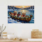 Lhasa Apso Christmas Boat Holiday Poster (Keuken)