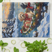 Lhasa Apso Christmas Boat Holiday Theedoek (Gevouwen)