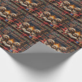 Lhasa Apso Christmas Bookshelf Nook Holiday Cadeaupapier (Hoek)