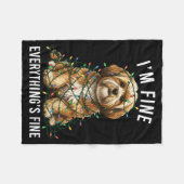 Lhasa Apso Christmas I'm Fine Everything Is Fine  Fleece Deken (Voorkant (Horizontaal))