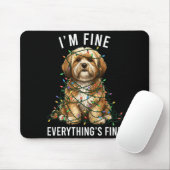 Lhasa Apso Christmas I'm Fine Everything Is Fine Muismat (Met muis)