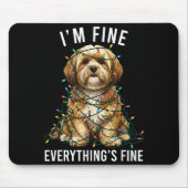 Lhasa Apso Christmas I'm Fine Everything Is Fine Muismat (Voorkant)