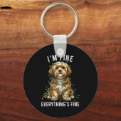 Lhasa Apso Christmas I'm Fine Everything Is Fine Sleutelhanger (Voorkant)